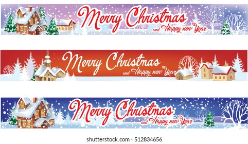 Set of winter Christmas banners