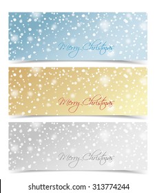 Set of winter christmas banners Vector illustration 