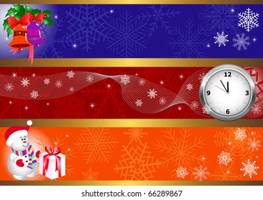 Set of winter christmas banners. vector.