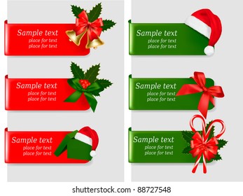Set of winter christmas banners. Vector illustration