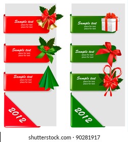 Set of winter christmas banners. Vector illustration