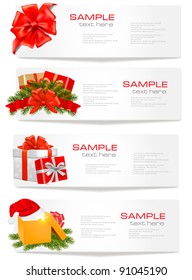 Set of winter christmas banners. Vector illustration.