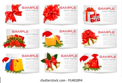 Set of winter christmas banners. Vector illustration.