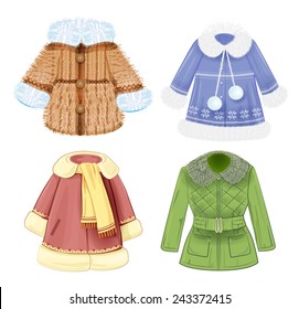 set of winter clothes for children