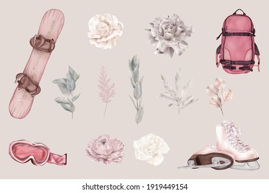 Ropa de invierno y flores