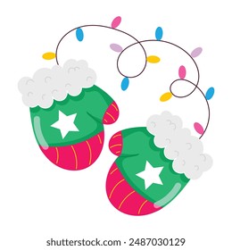 Conjunto de pegatinas planas de la fiesta de invierno 

