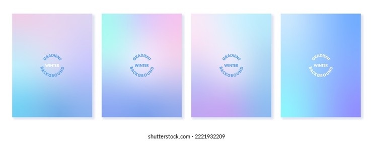 Set winter gradient backgrounds in blue   purple colors  For brochures  booklets  banners  wallpapers  business cards  social media   other projects  For web   print 