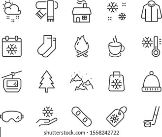 set of winter icons, season. cool, cold, snowflake