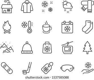 set of winter icons, snowflake 