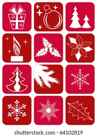 Set winter icons. Vector illustration.