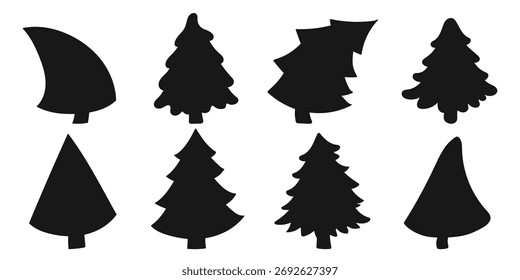 Conjunto de ilustraciones de invierno en estilo de dibujo a mano