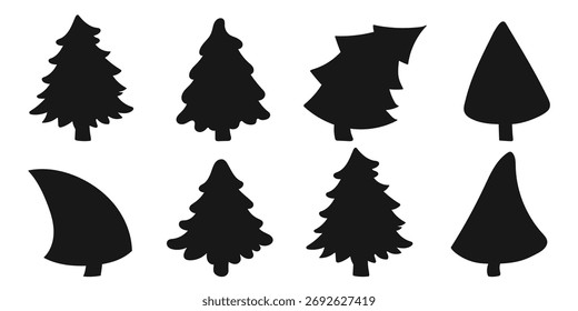 Set of winter illustrations in hand drawing style