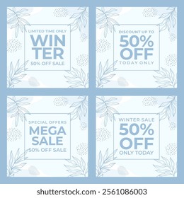 Set of Winter Sale Banners Template. Template for social media, banner, poster, flyer. Vector illustration