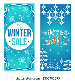 Set of Winter sale design for advertising, banners, flyers, leaflets