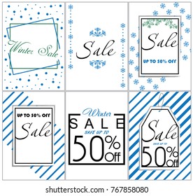 set of winter sale posters