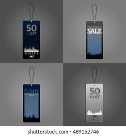 Set of winter sale tags, Vector illustration