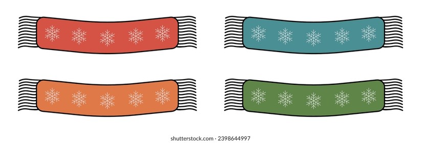 Satz Winterschals. Vektorsymbole