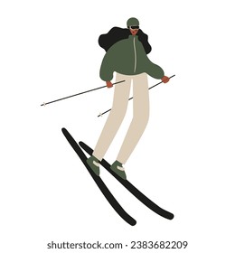 Set of winter season activities illustrations, people skiing, snowboarding, ice skating, sledding, tubing, playing snowballs, building snowman, making snow angel vector clipart, flat style images.