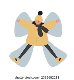 Set of winter season activities illustrations, people skiing, snowboarding, ice skating, sledding, tubing, playing snowballs, building snowman, making snow angel vector clipart, flat style images.