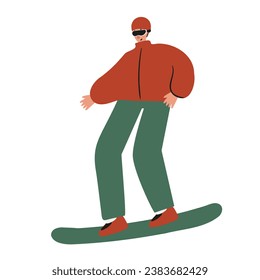 Set of winter season activities illustrations, people skiing, snowboarding, ice skating, sledding, tubing, playing snowballs, building snowman, making snow angel vector clipart, flat style images.