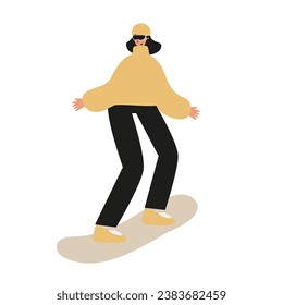 Set of winter season activities illustrations, people skiing, snowboarding, ice skating, sledding, tubing, playing snowballs, building snowman, making snow angel vector clipart, flat style images.