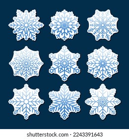 Set of Winter Snow Flakes Sticker