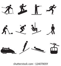 Set of winter sport icons