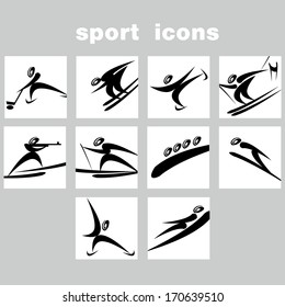 Set of winter sport icons