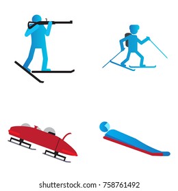 Set of winter sport symbols, Vector illustratio
