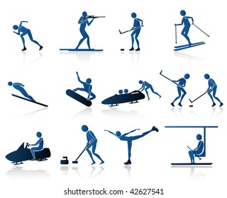 set of winter sports,easy to edit or to re size.The elements are set on a different layer.