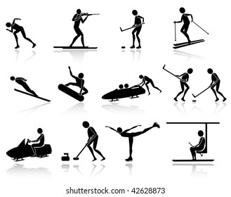set of winter sports,easy to edit or to re size.The elements are set on a different layer