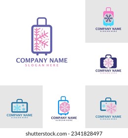 Conjunto de vectores de diseño del logotipo Winter Suite. Concepto de plantilla de diseño de logotipo en mayúsculas