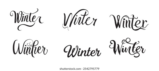 Conjunto de tipografía de invierno. Winter fuente