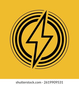 Set of wireless charging icon collection with yellow background. Wireless Energy charging symbol Vector Illustration.