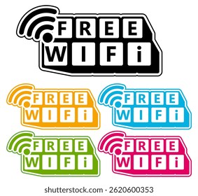 set wireless hotspot area sign. free wifi zone design vector illustration