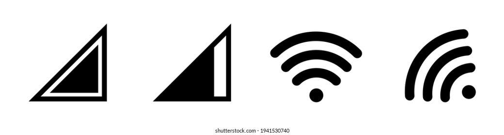 Set of wireless icons in modern. High quality black outline wifi symbols for web site design and mobile apps. Vector illustration.