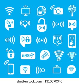 Set of wireless icons, vector illustration