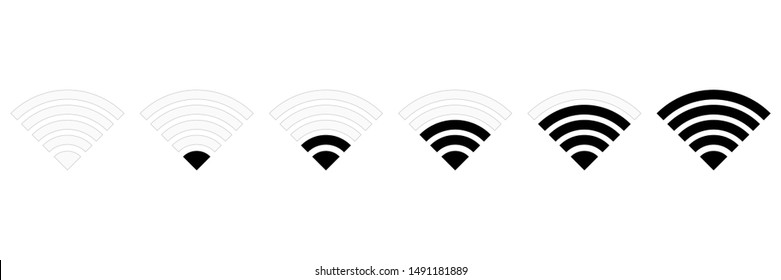 set of wireless intensity sign for web and design.