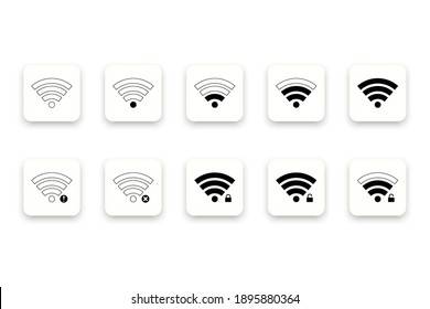 Set of wireless network icons vector