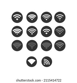 Set of Wireless network sign Symbol WiFi Symbol schwarze Farbe