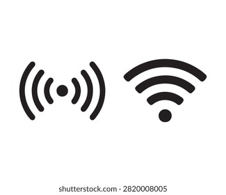Set of wireless and wifi connectivity communication icons with wireless internet connectivity communication technology connection telecommunications broadband transmission coverage streaming