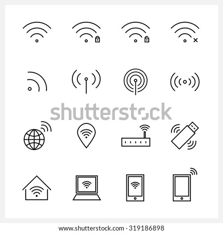 Set of Wireless and wifi icons
