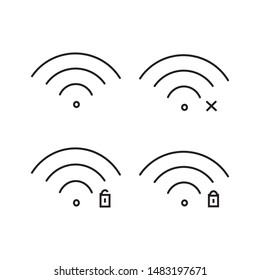 set of Wireless and wifi icons. wifi outline line vector icon. symbol, logo illustration