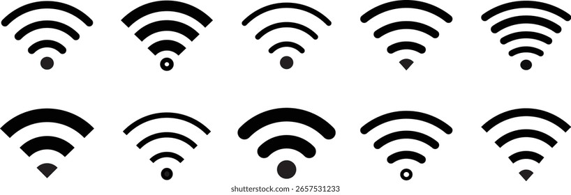 Set of wireless and wifi vector icon set, signal vector symbol, Wireless Technology, Wireless icon vector, internet icon sign template,
