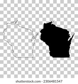 Set of Wisconsin map shape, united states of america. Flat concept icon symbol vector illustration .