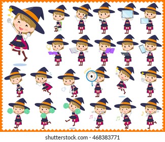 A set of witch girl with digital equipment such as smartphones.
There are actions that express emotions.
It's vector art so it's easy to edit.