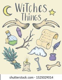 Set of witches things. Halloween set