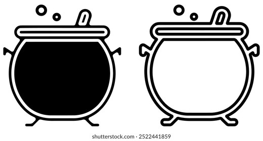 Set of Witch's Cauldron Icons For Cooking potions.