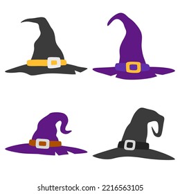 Set of Wizard Hat isolated on white background