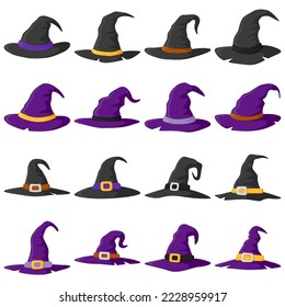 Set of Wizard Hat isolated on white background